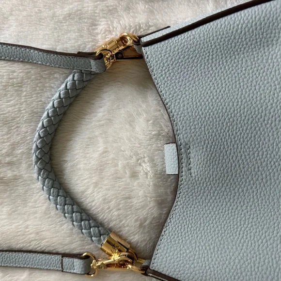 Anne Klein Sky Blue Shoulder Bag with Gold Accents - Picture 4 of 7